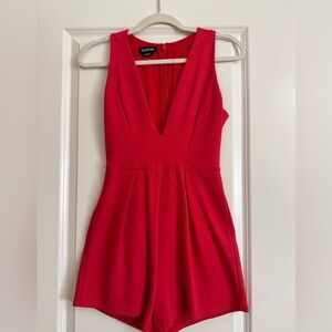 Bebe Red Sleeveless Romper / Short Jumpsuit